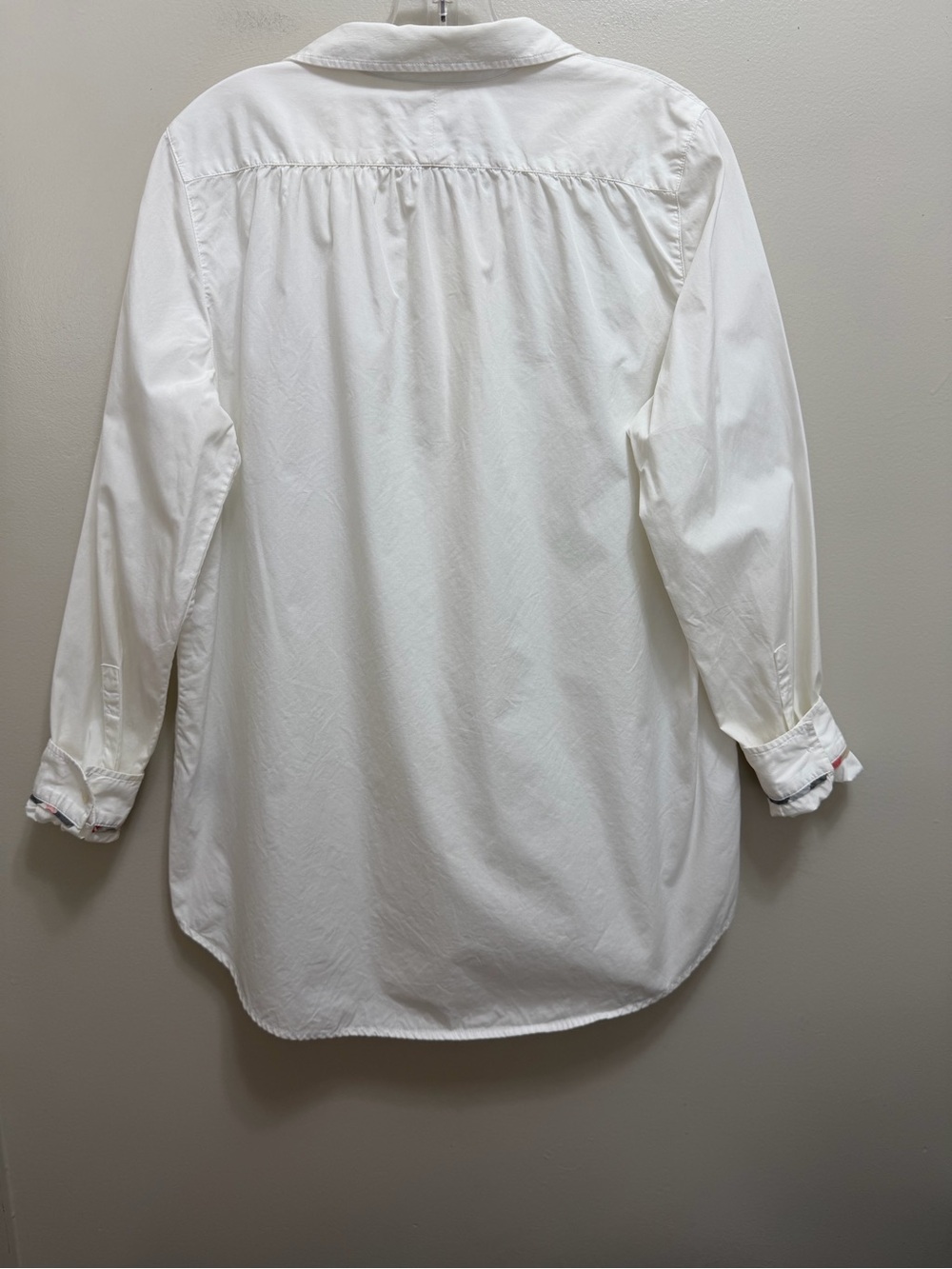 Burberry Brit Tunic Popover Top Long Sleeve Embroidered Logo Cotton White Size S - Picture 3 of 12